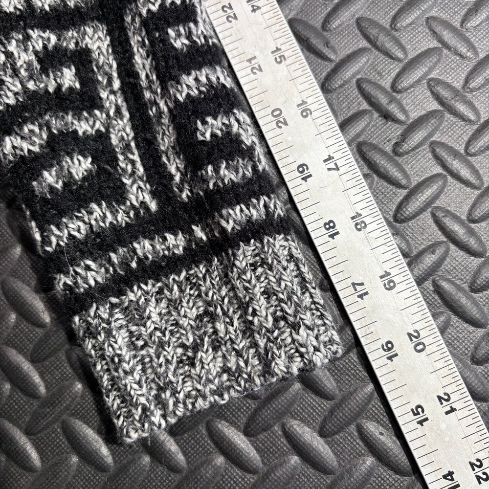 Kenzie Gray Black Geometric‎ Pattern Full Zip Cropped Knitted Sweater Women's M - Picture 6 of 7